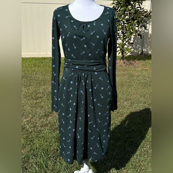 NWT Boden Mabel lock and key forest green dress Sz 6 - Picture 2 of 7